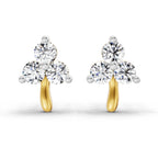 0.52 Carat 3 Stone Diamond Stud Earrings 14K