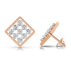 Celestial Square Cluster Diamond Stud Earrings