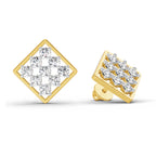 1 Carat Diamond Square Cluster Stud Earrings 14K Sparkles