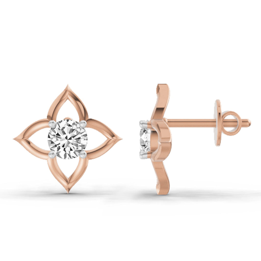 Stunning Floral Diamond Stud Earrings