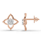 Stunning Floral Diamond Stud Earrings