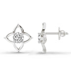 Stunning Floral Diamond Stud Earrings