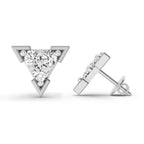 Regal Triangle Diamond Stud Earrings