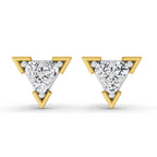 1 Carat Diamond Triangle Stud Earrings 14K Sparkles