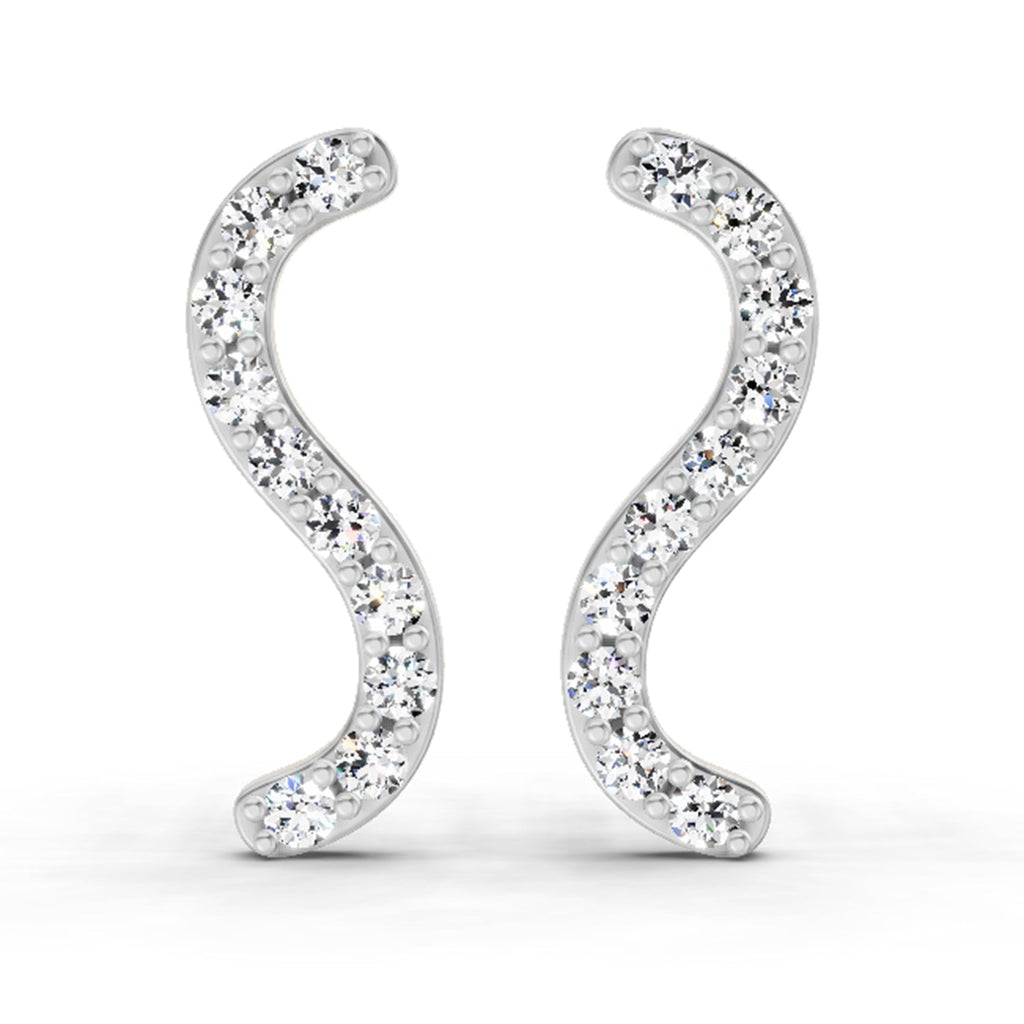 0.70 Carat Round S Shape Earrings 14K