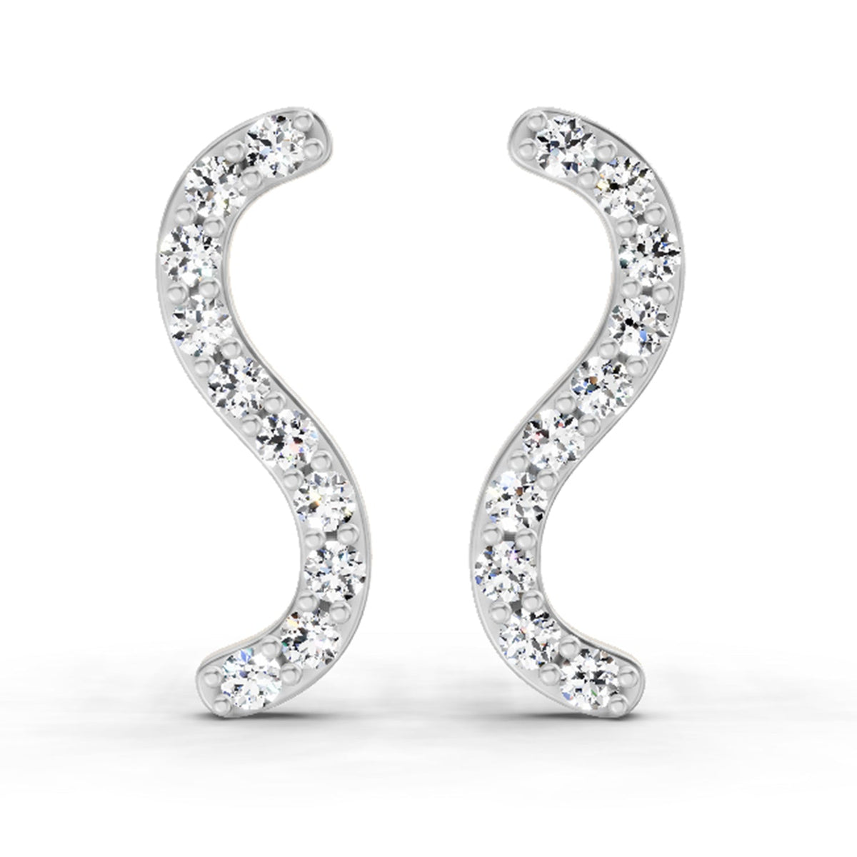 0.70 Carat Round S Shape Earrings 14K