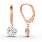 Dazzling Halo Diamond Drop Earrings