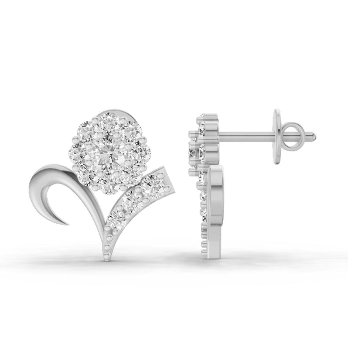 Opulent Cluster Diamond Stud Earrings