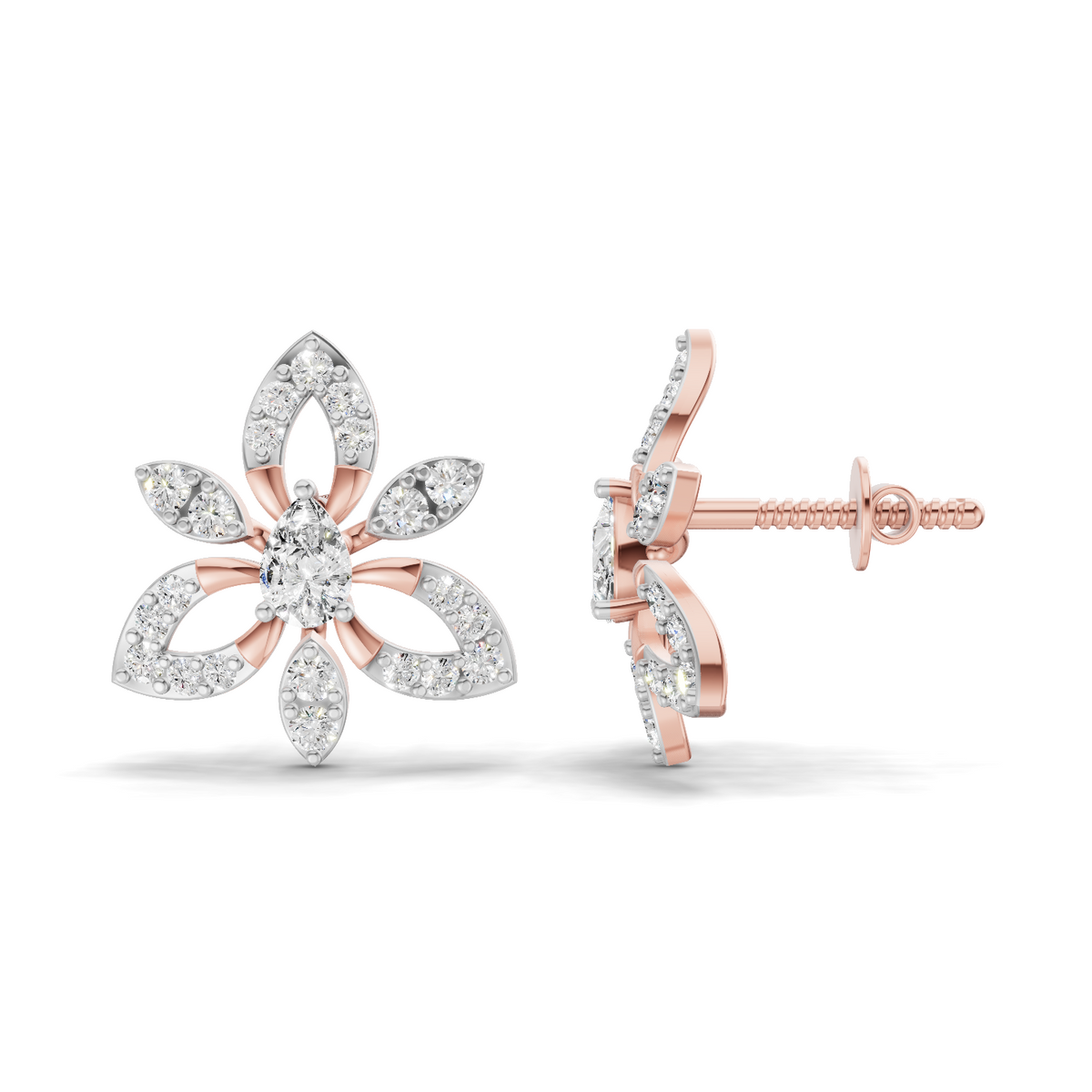 Exquisite Floral Diamond Earrings
