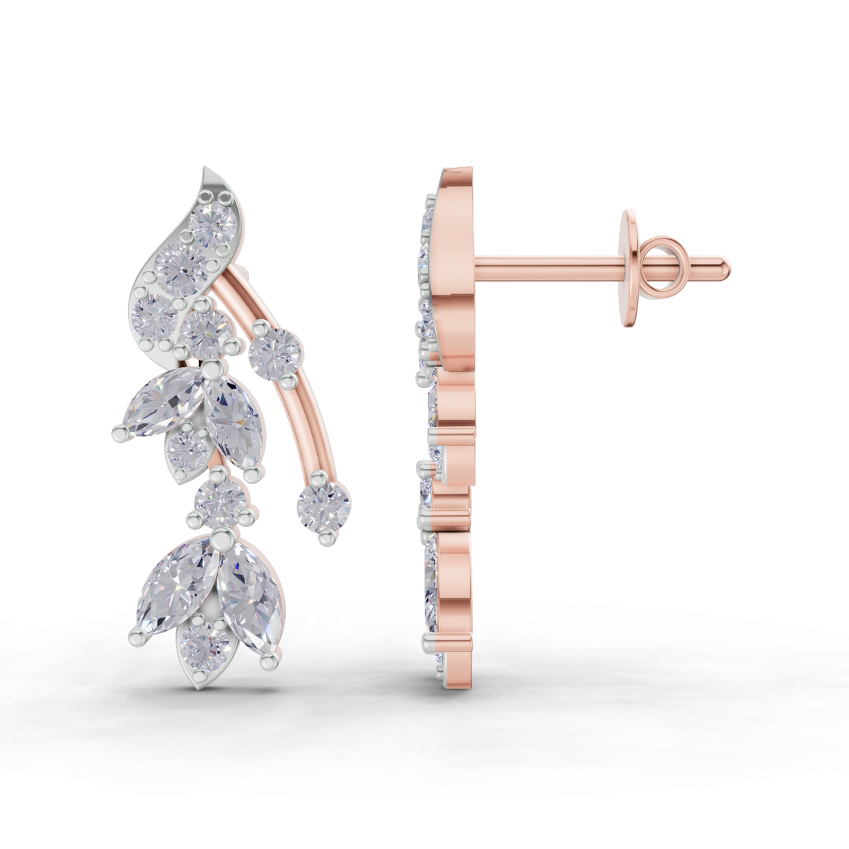 Majestic Leaf Diamond Earrings