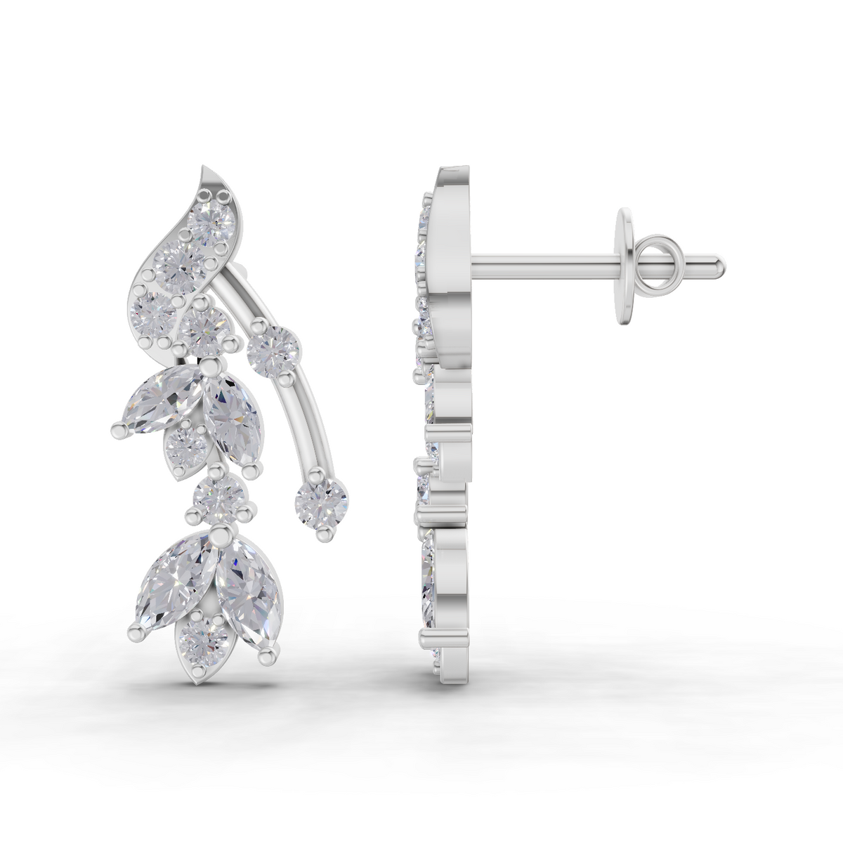 Majestic Leaf Diamond Earrings
