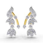 1.19 Carat Luna Leaf Diamond Earrings 14K