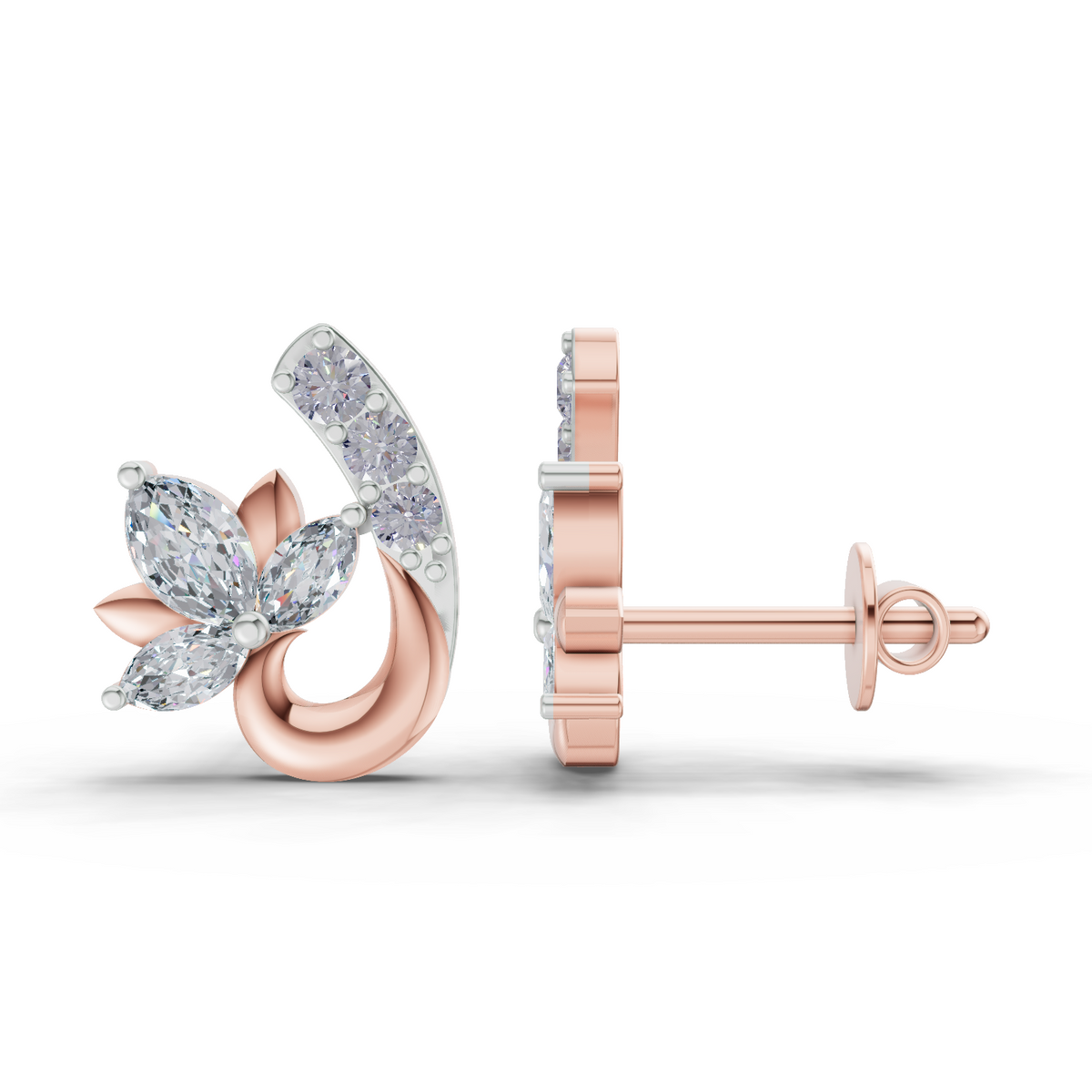 Sublime Lotus Diamond Earrings