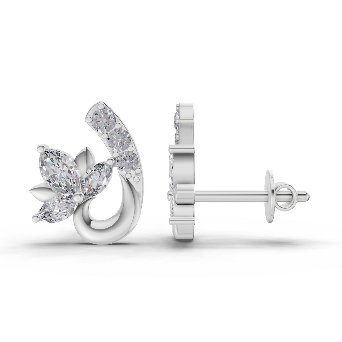 Sublime Lotus Diamond Earrings
