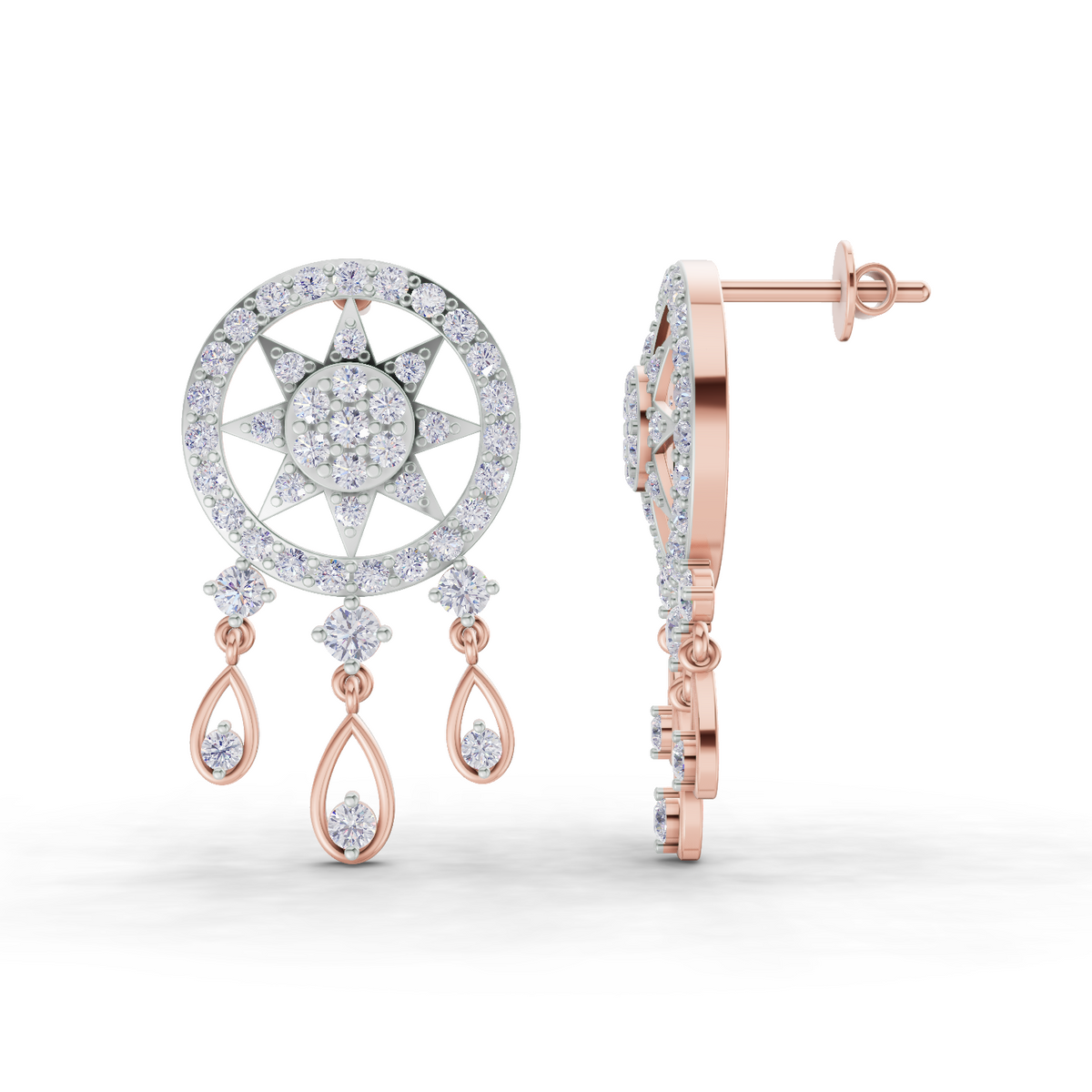 Delicate Dream Catcher Diamond Earrings