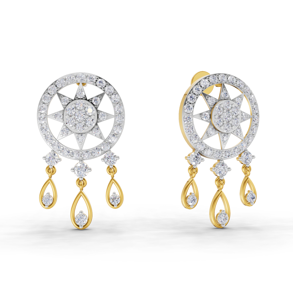 1.81 Carat Dream catcher Diamond Earrings 14K