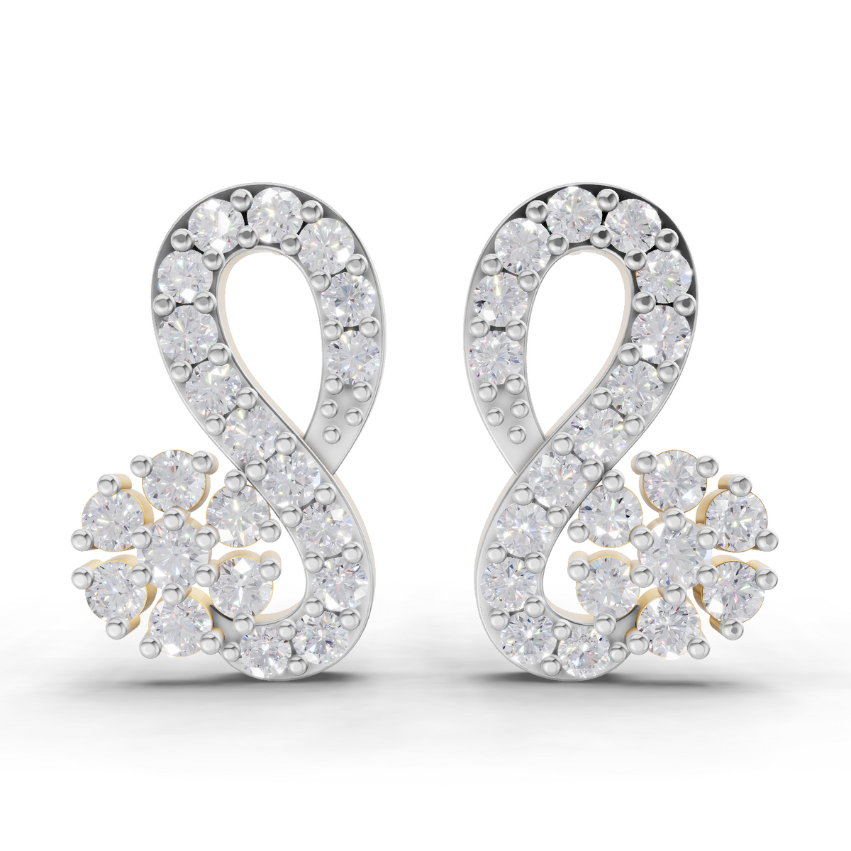 0.65 Carat Infinity Diamond Earrings 14K