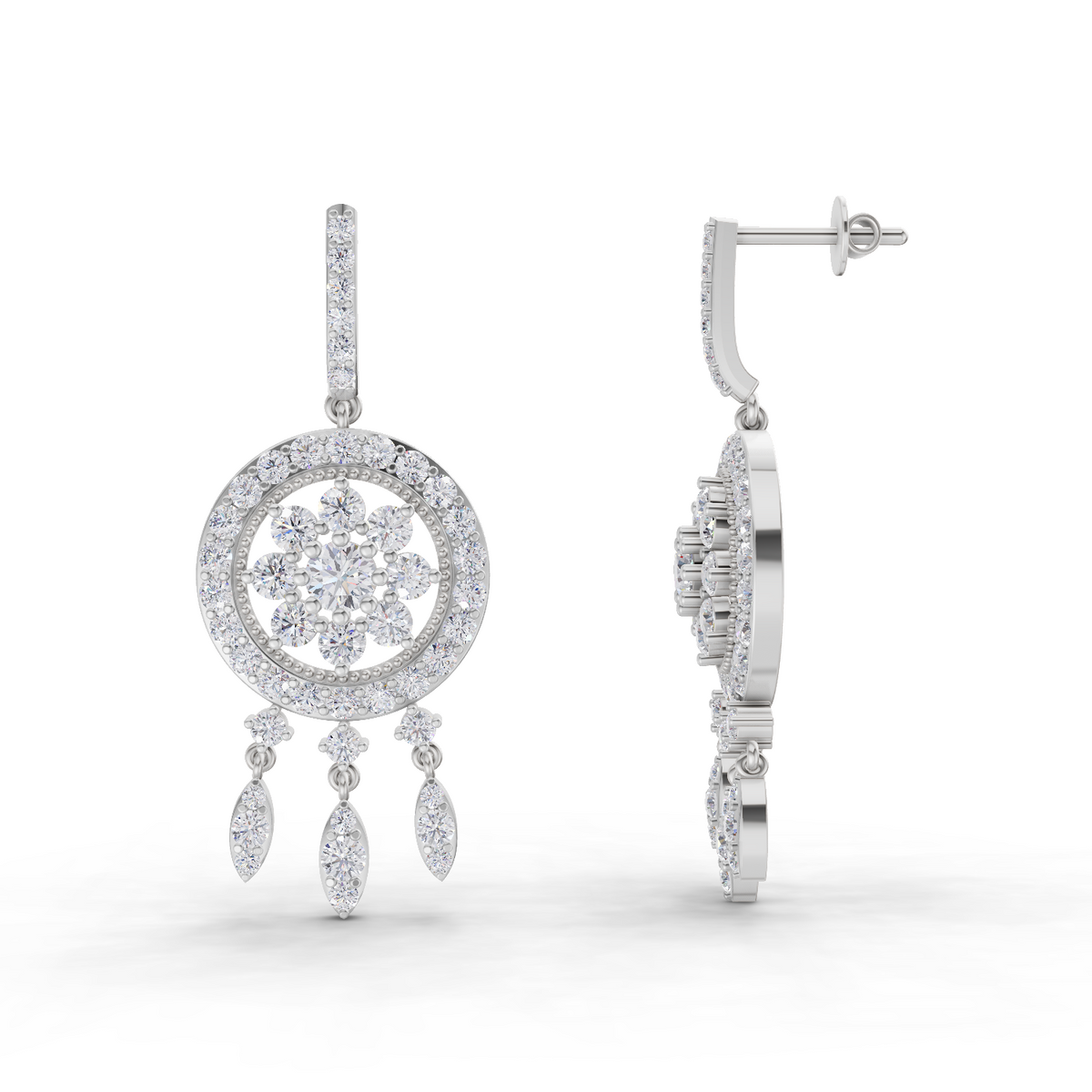 Luminous Dream Catcher Diamond Earrings