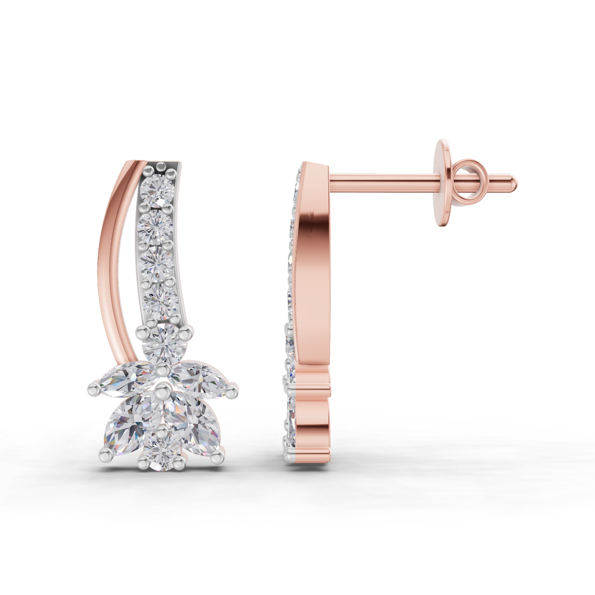 Dreamy Lotus Diamond Earrings