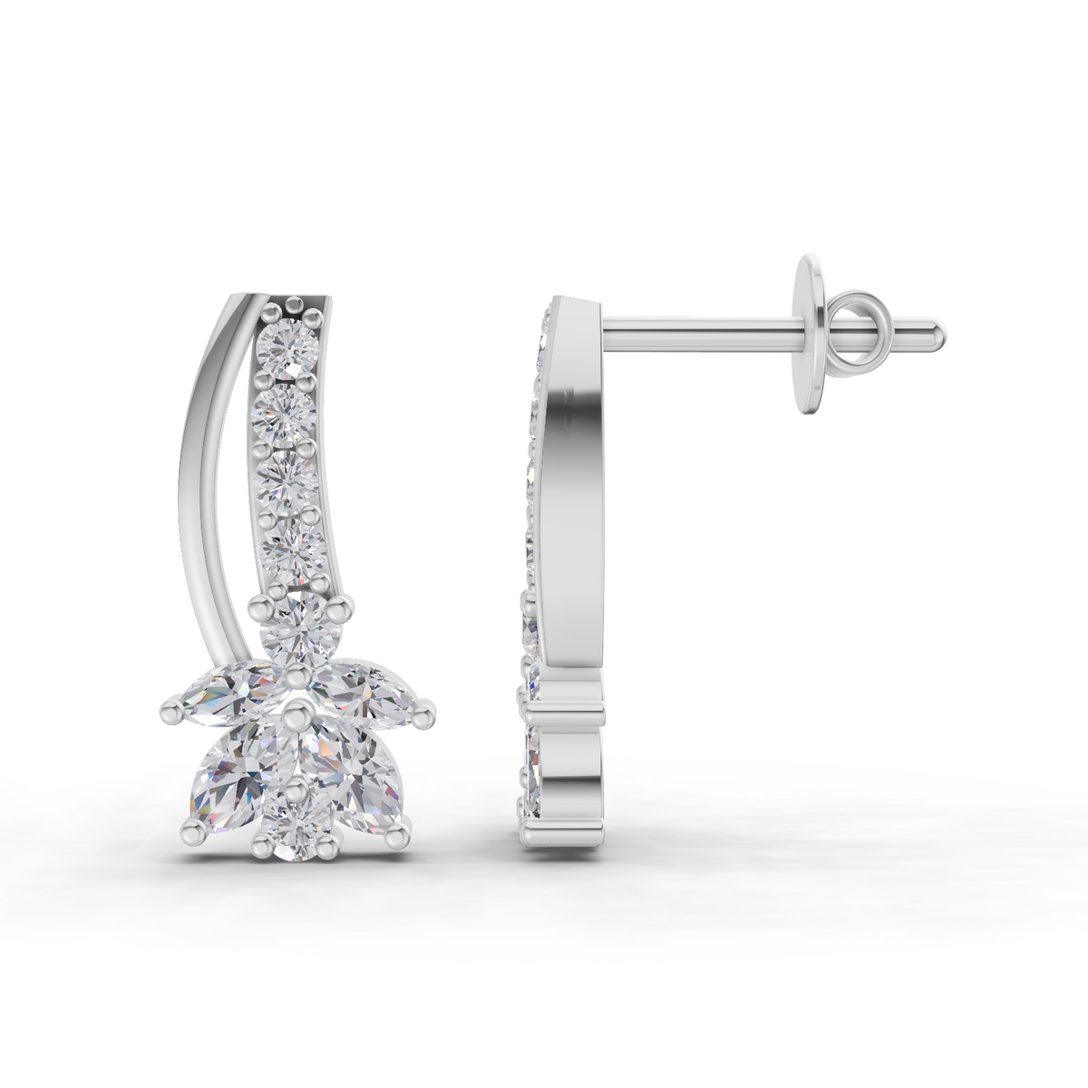 Dreamy Lotus Diamond Earrings