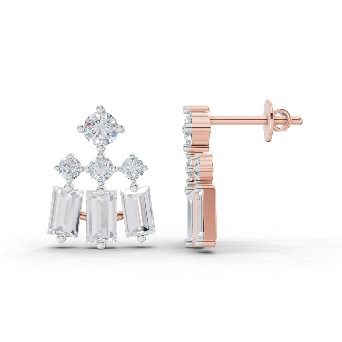 Brilliant Baguette Diamond Earrings