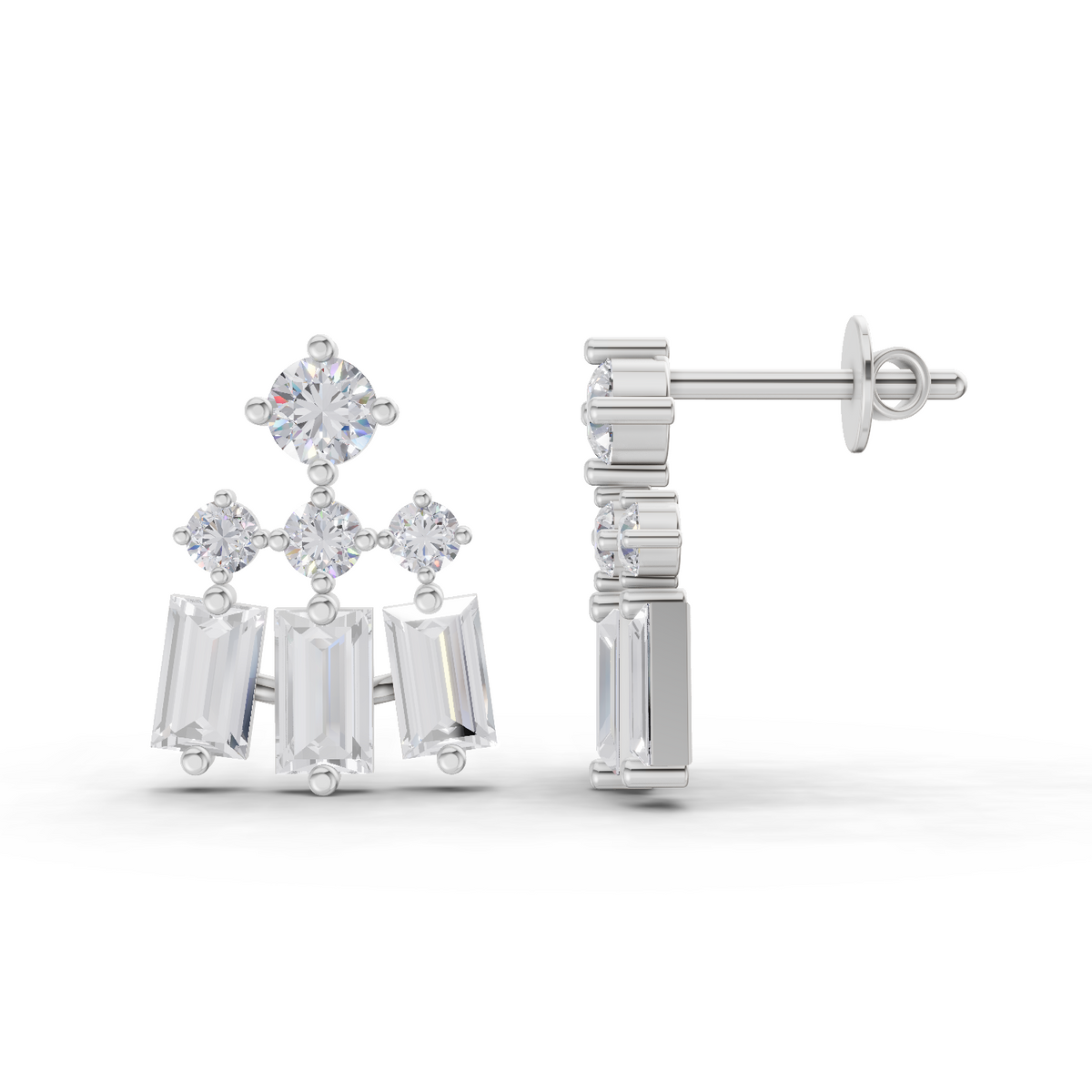Brilliant Baguette Diamond Earrings
