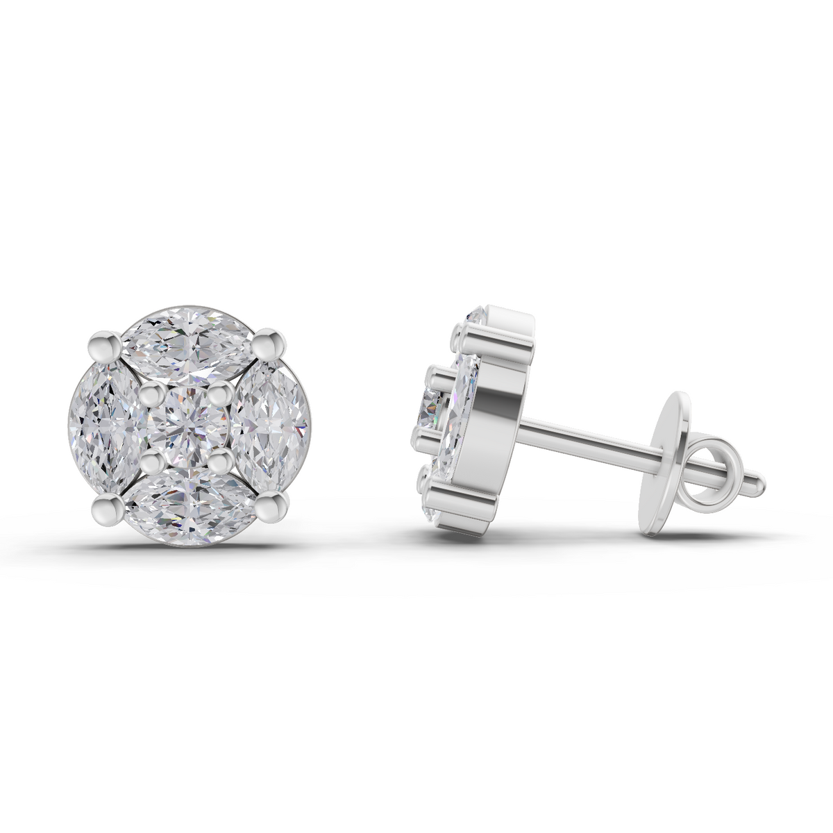 Resplendent Snowflake Diamond Earrings