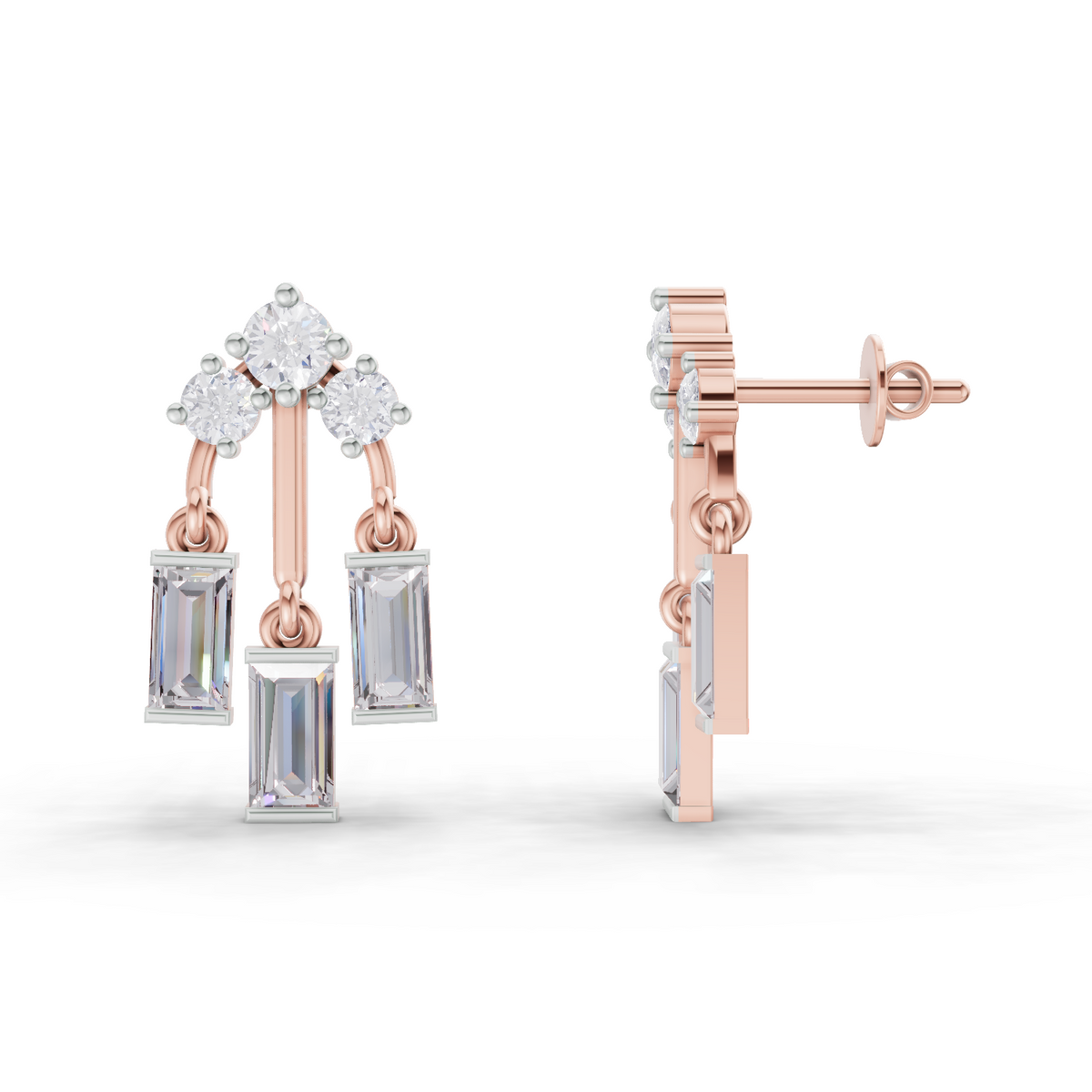 Elegant Lotus Diamond Earrings
