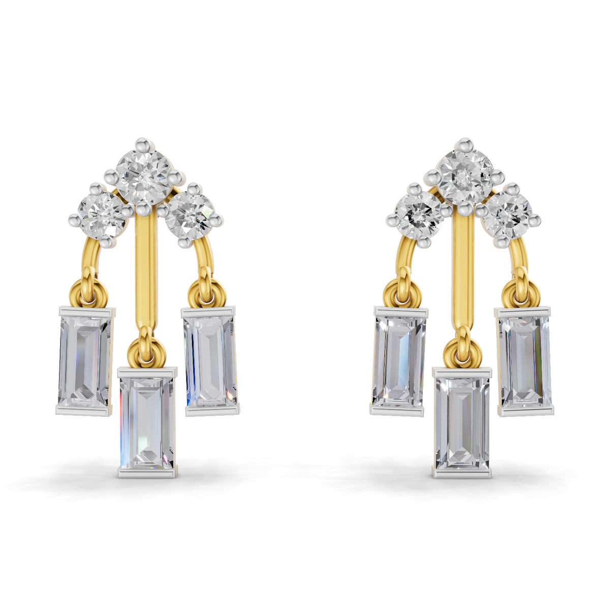2.86 Carat Lotus Diamond Earrings 14K