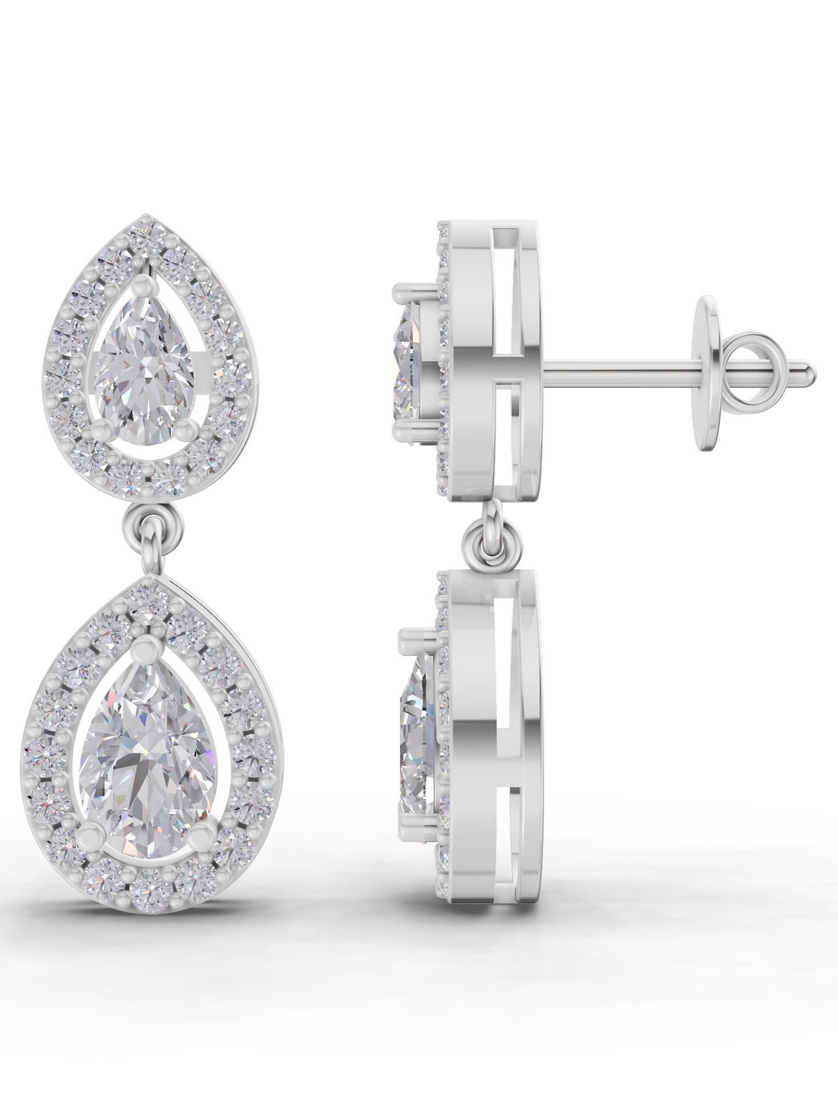 Celestial Pear Aurora Diamond Earrings