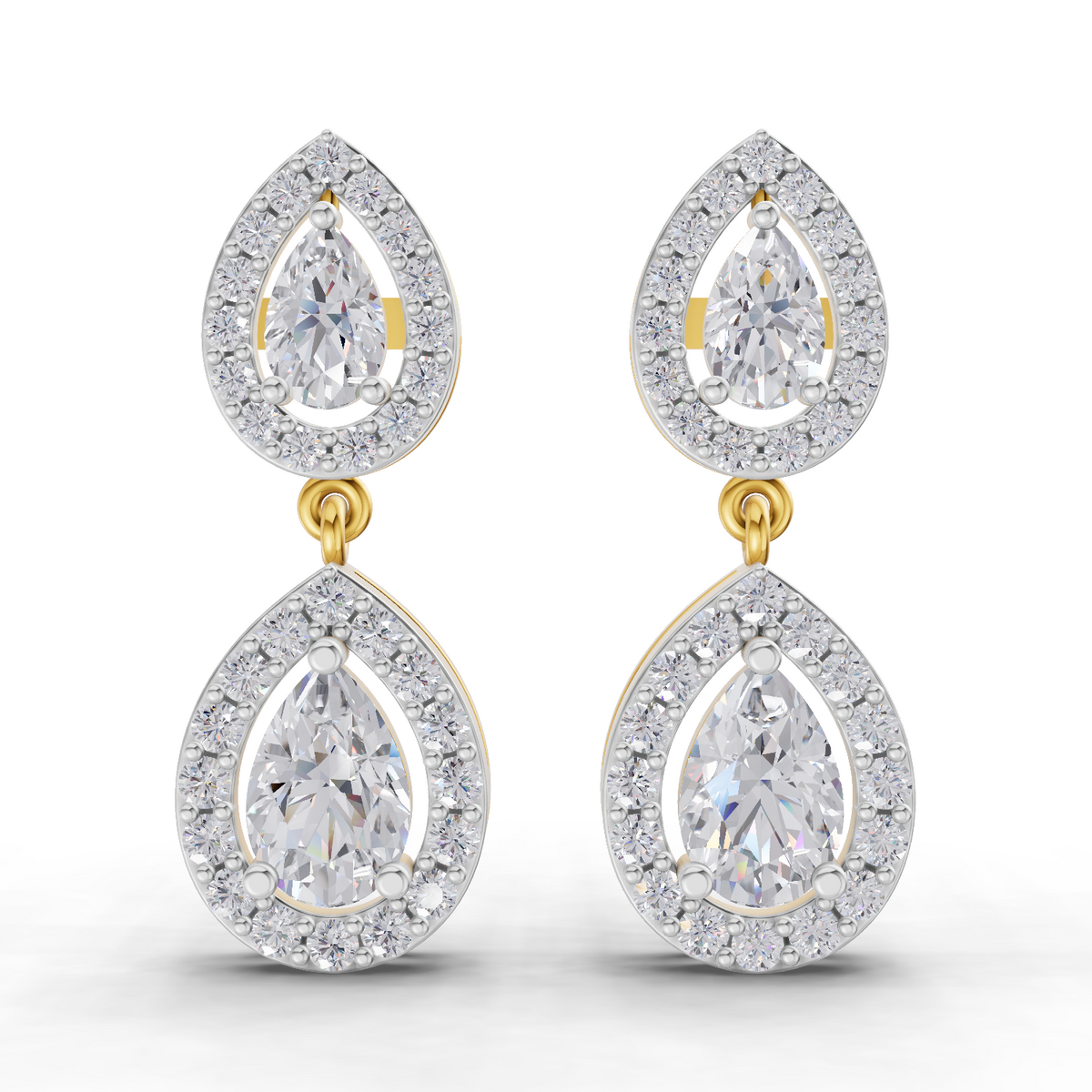 2.15 Carat Aurora Pear Dangles Earrings 14K