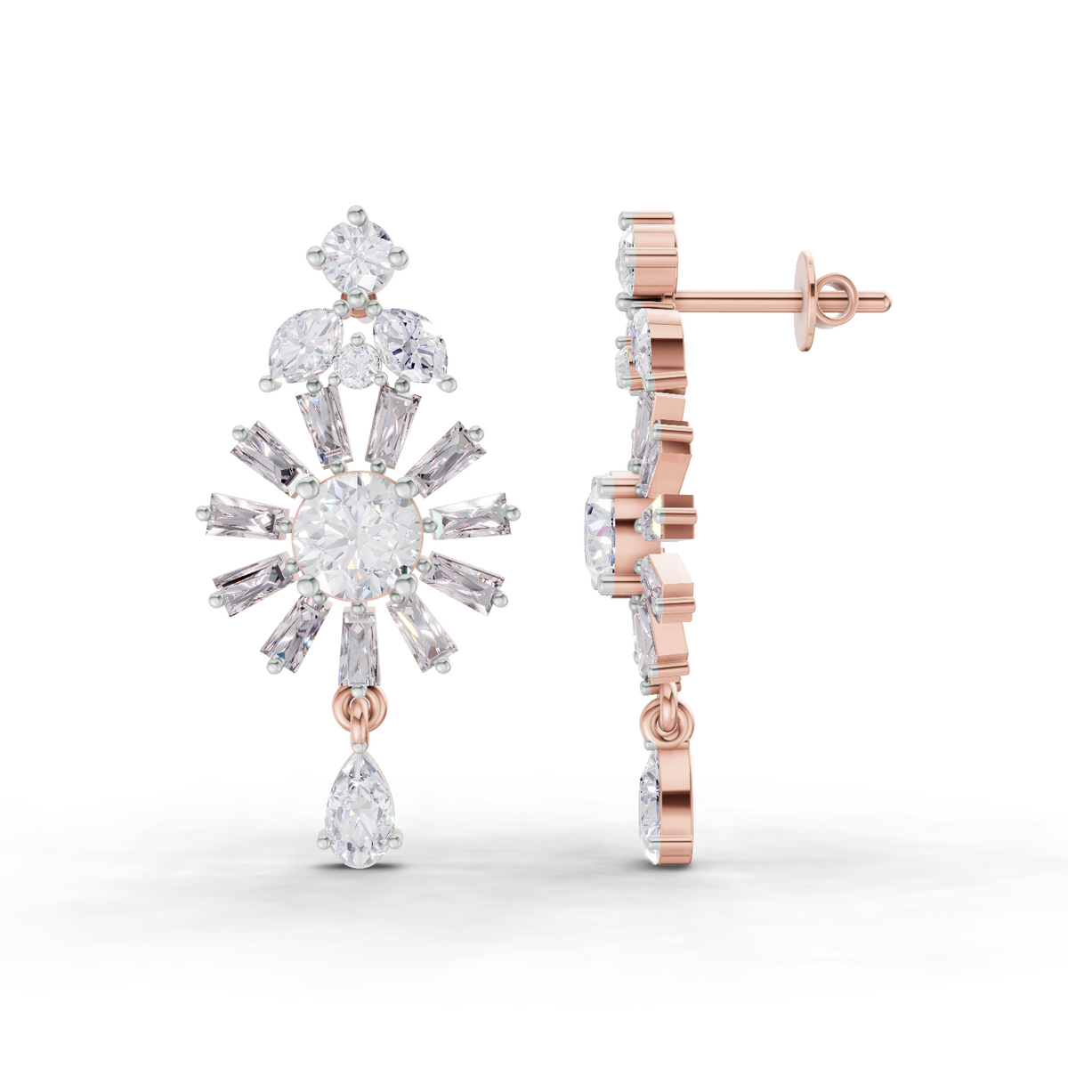 Regal Baguette Diamond Earrings
