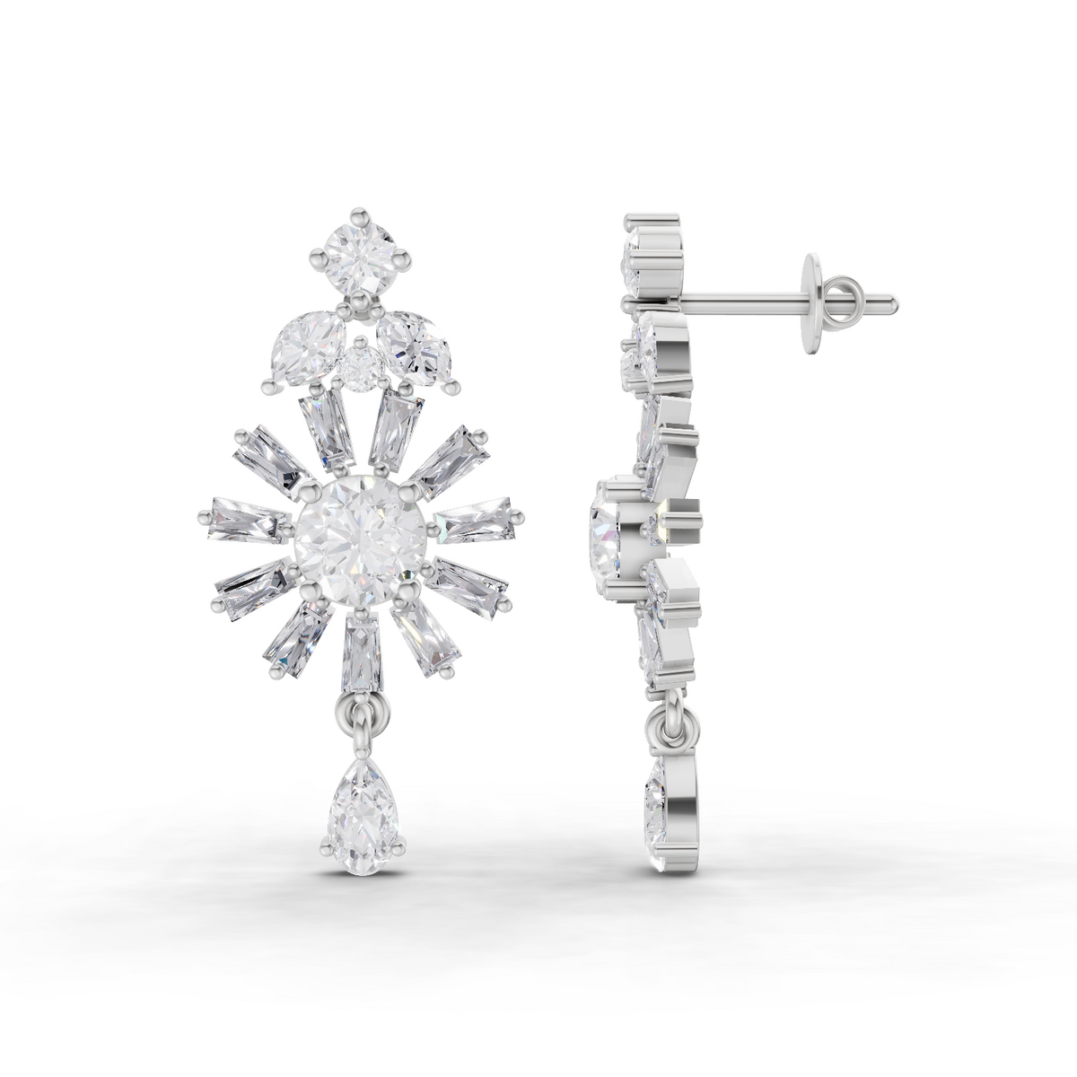 Regal Baguette Diamond Earrings