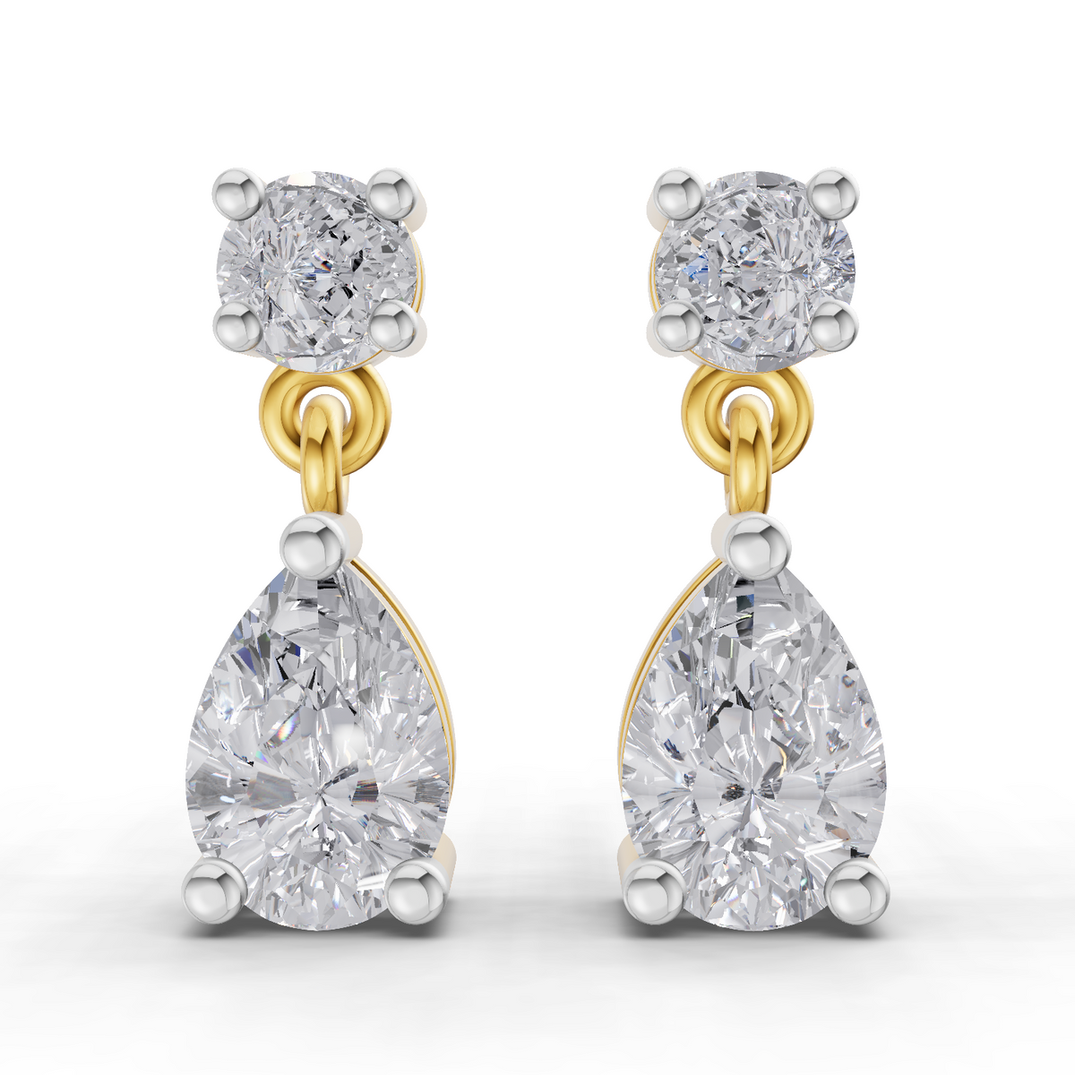 1.49 Carat Celeste Pear Drops Earrings 14K