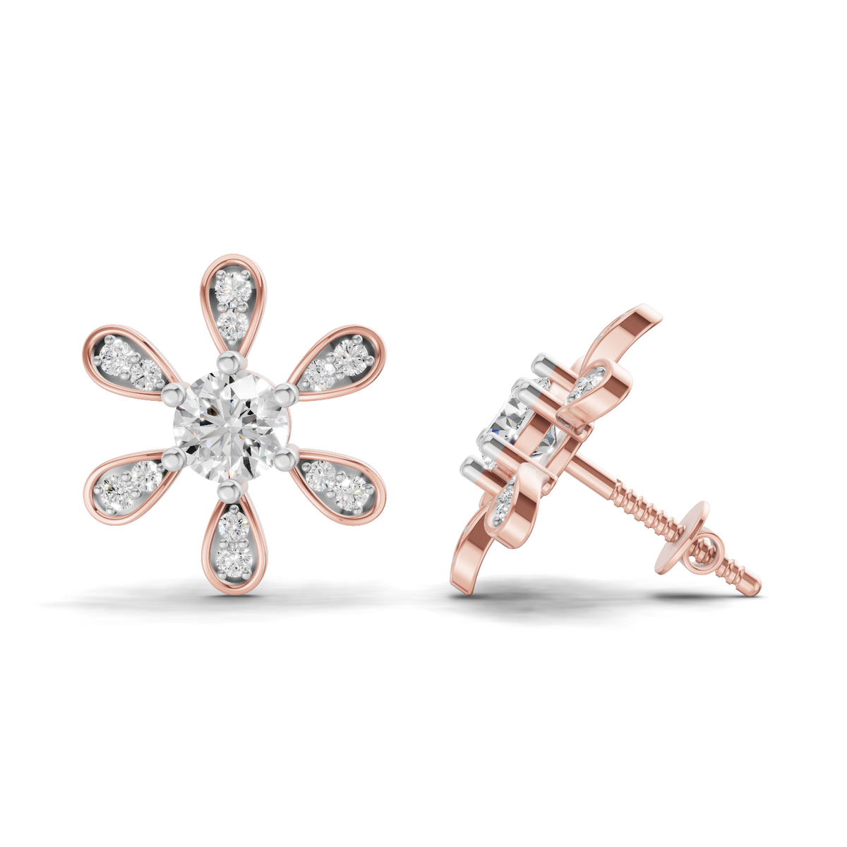 Stunning Floral Diamond Earrings