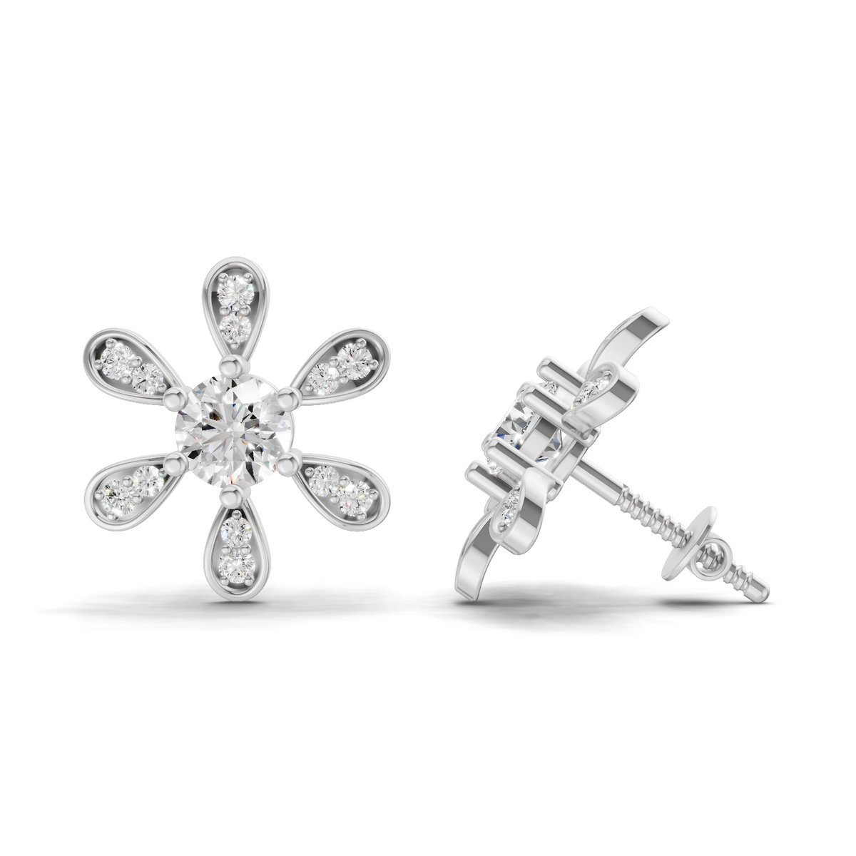 Stunning Floral Diamond Earrings