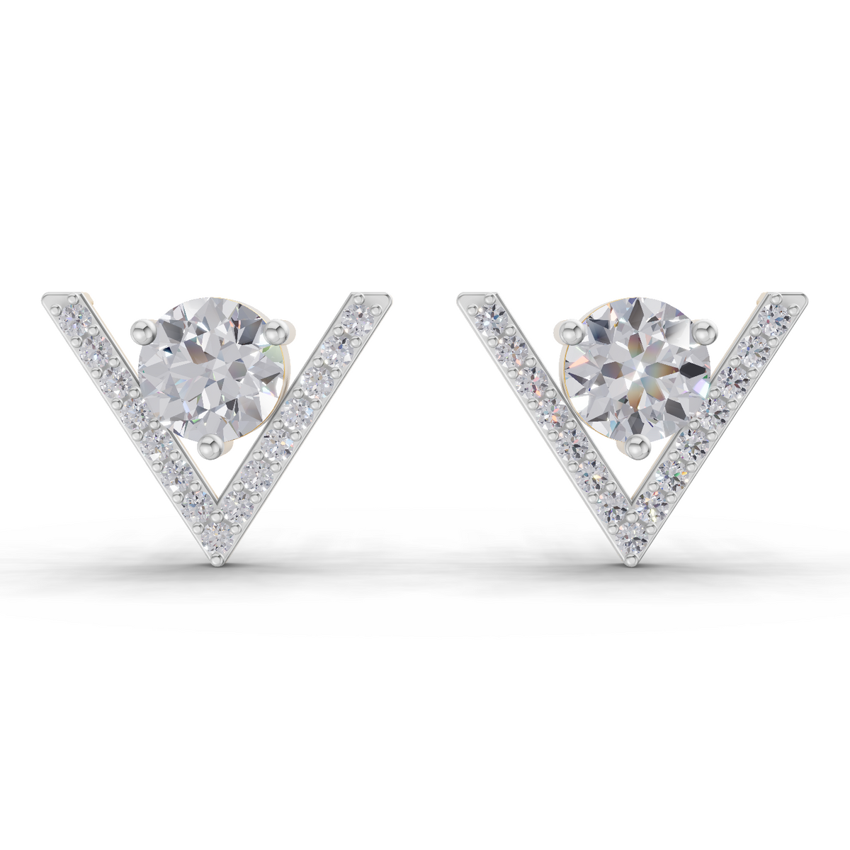 1.3 Carat V Brilliance Earrings 14K
