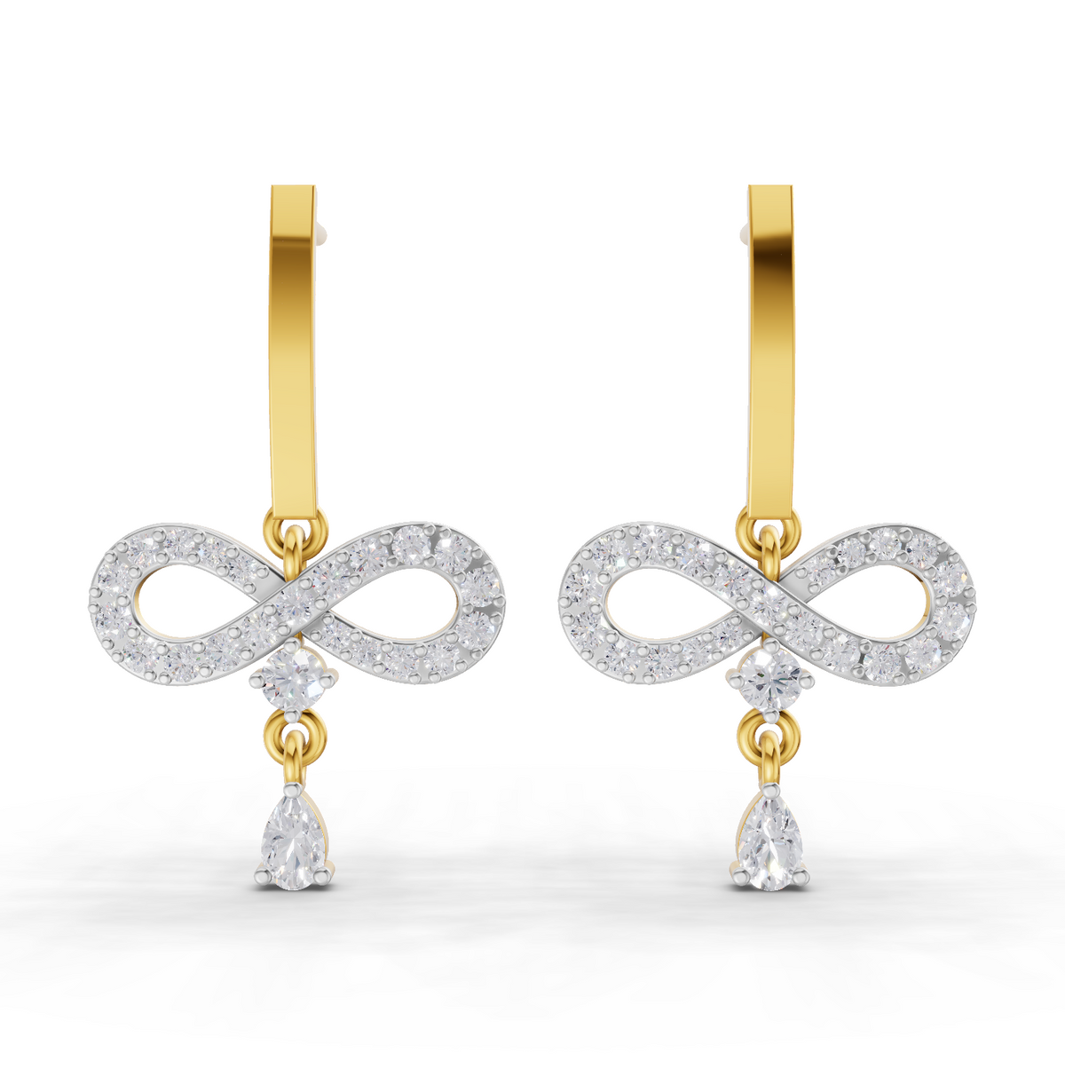 1.07 Carat Infinity Diamond Earrings 14K