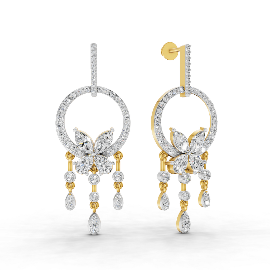 3.57 Carat Diamond Earrings 14K