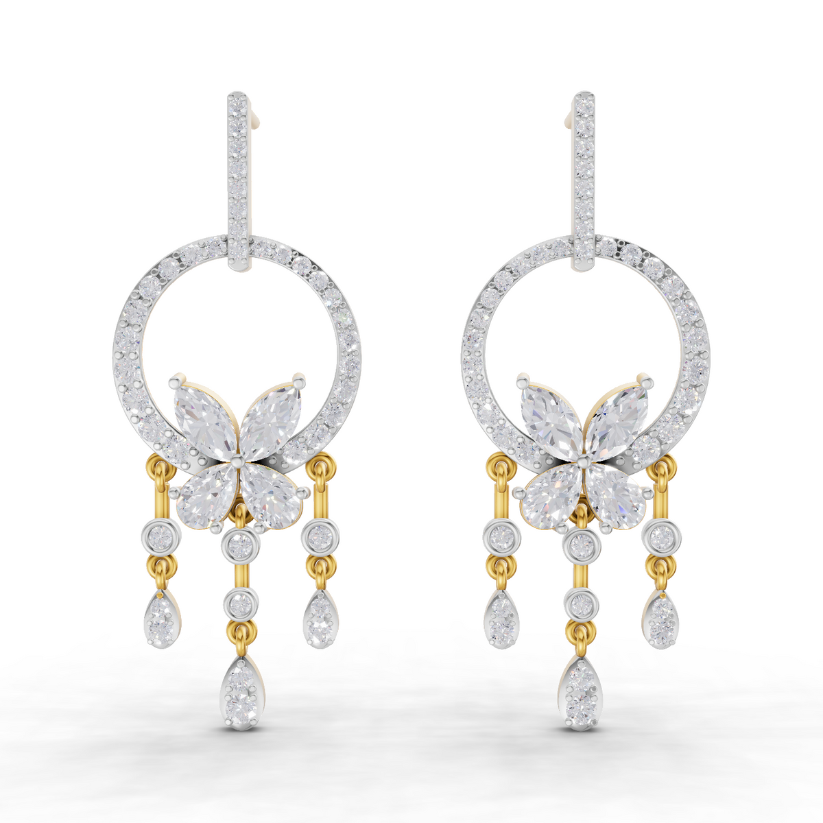 3.57 Carat Diamond Earrings 14K