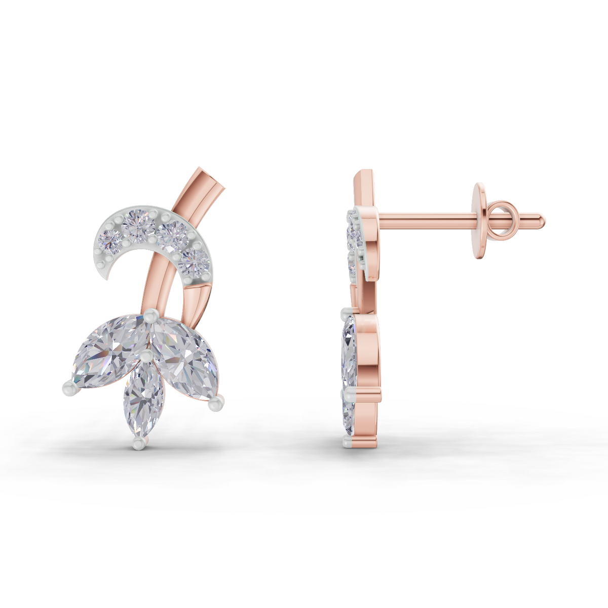 Dazzling Lotus Diamond Earrings