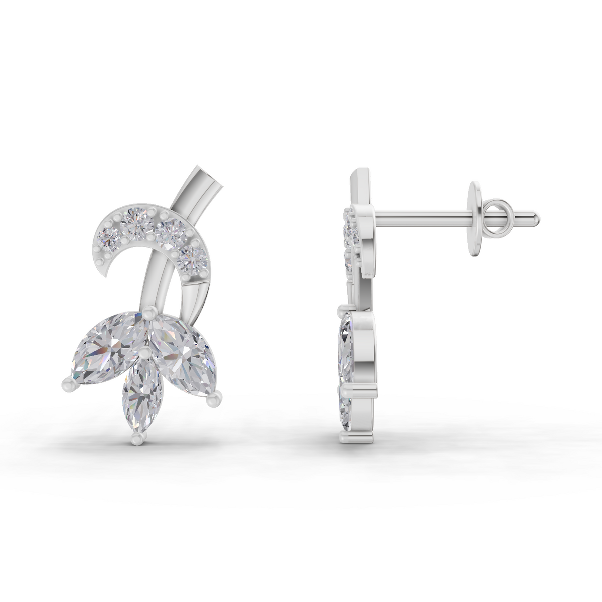 Dazzling Lotus Diamond Earrings