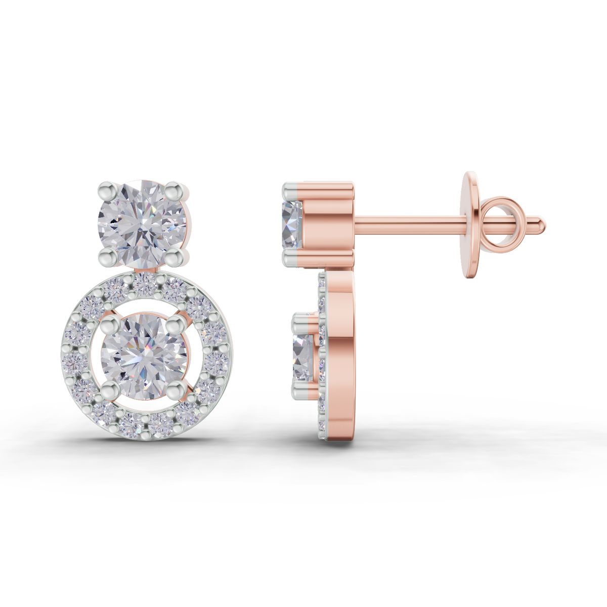 Sublime Circle Halo Diamond Earrings