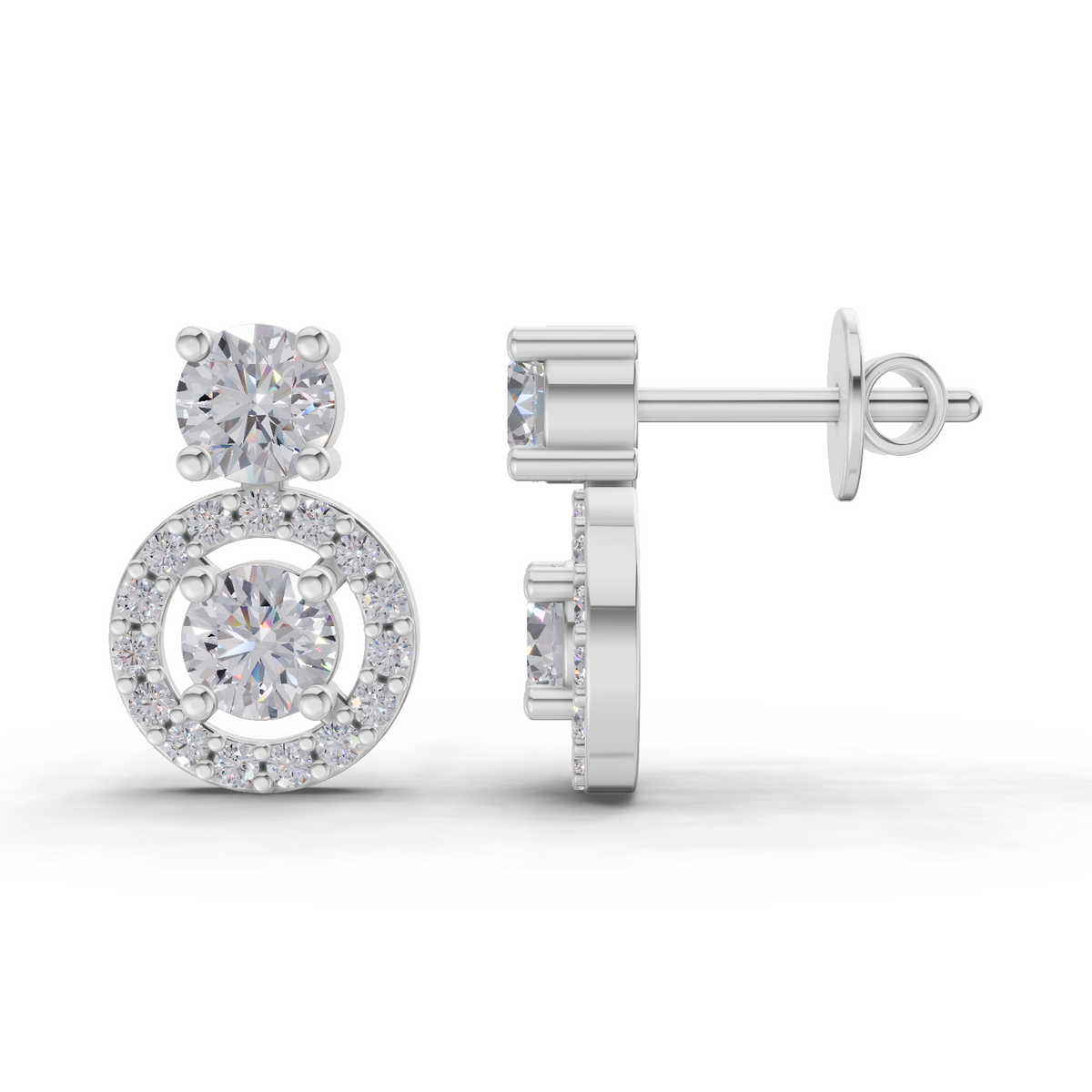 Sublime Circle Halo Diamond Earrings
