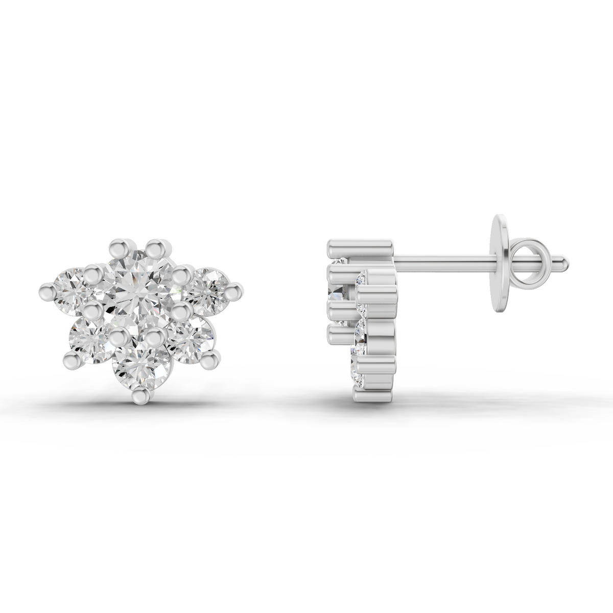 Lustrous Bloom Diamond Earrings