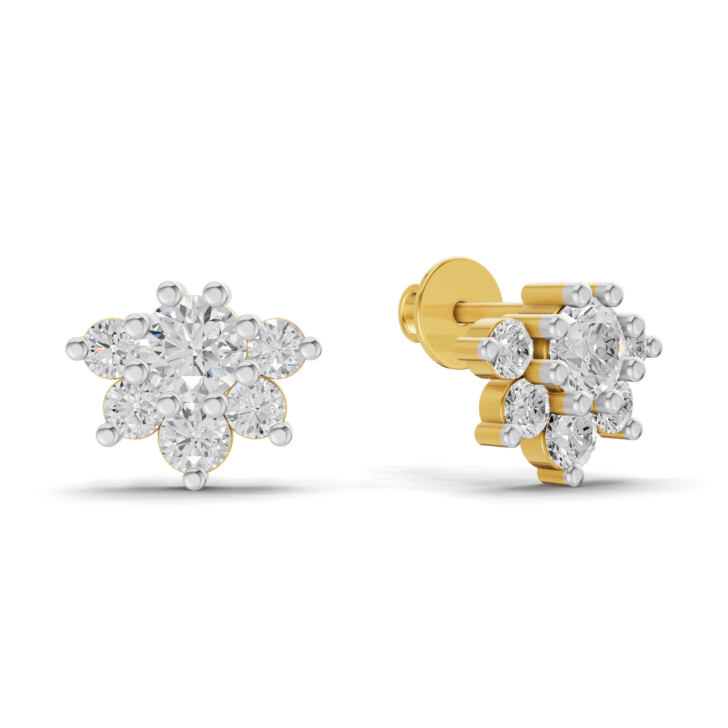 1.38 Carat Celeste Bloom Studs Earrings 14K