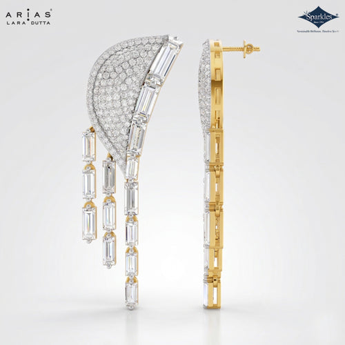 Arias by Lara Dutta Eternal Radiant-Cut Wing Diamond Drop Earrings