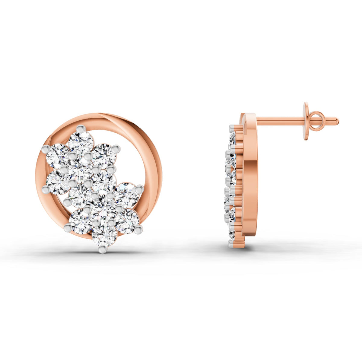 Sparkling Cluster Diamond Earrings