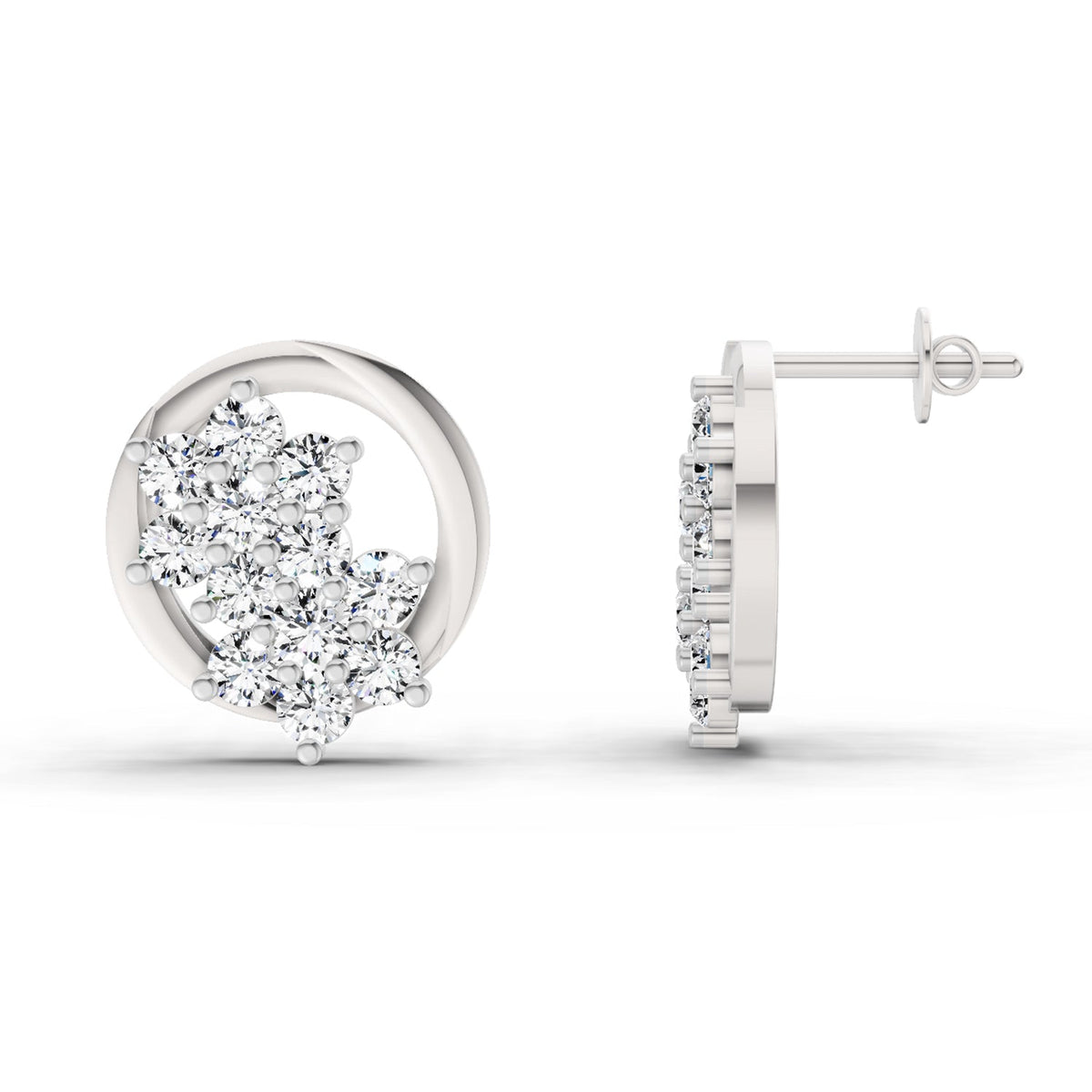 Sparkling Cluster Diamond Earrings