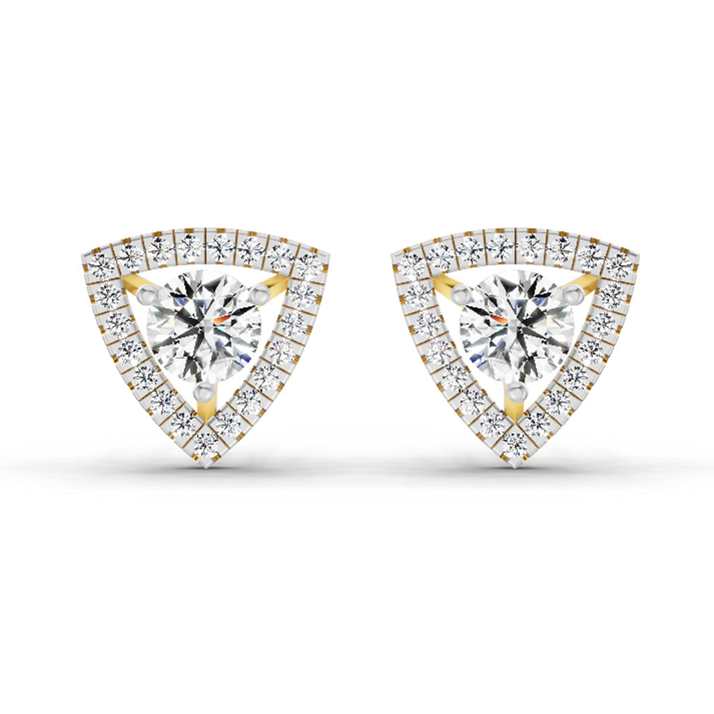 1.9 Carat Halo Diamond Earrings 14K
